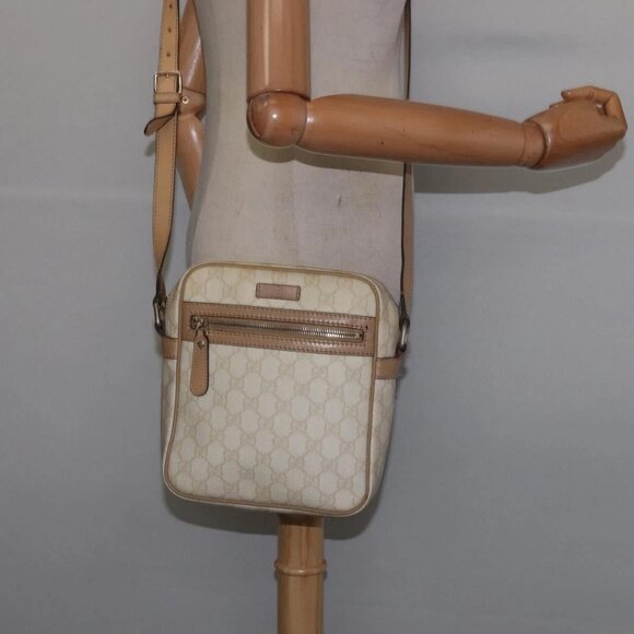GUCCI GG Supreme Shoulder Bag PVC Beige Gold - Picture 1 of 16